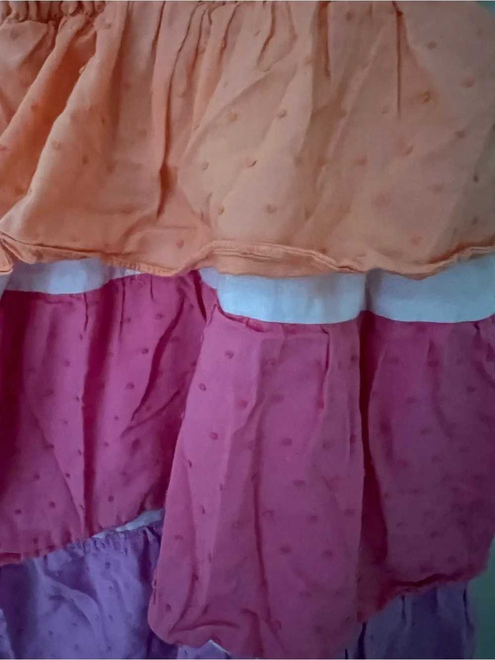 Penelope Mack | 100% Cotton Orange Pink Purple Tiered Sundress Summer Sz 4T